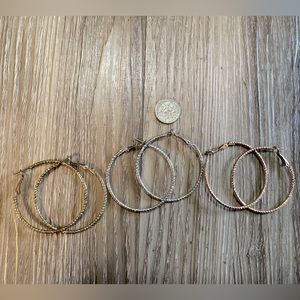 Hoop earrings, set of 3